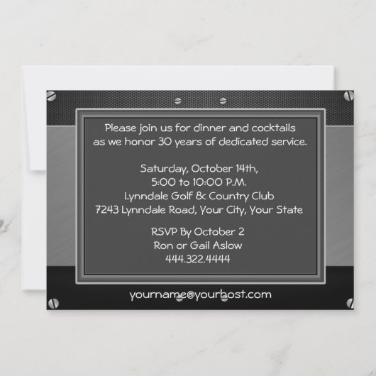 写真エレガントの退職パーティの招待状 招待状 (裏面)