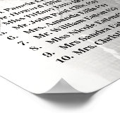 写真エレガントはこちら結婚の座席表 ポスター (角)