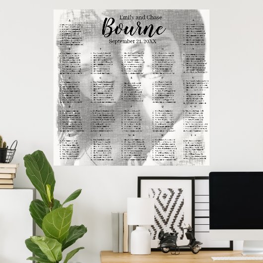 写真エレガントはこちら結婚の座席表 ポスター (ホームオフィス)