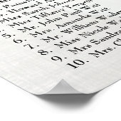 写真エレガントはこちら結婚の座席表 ポスター (角)