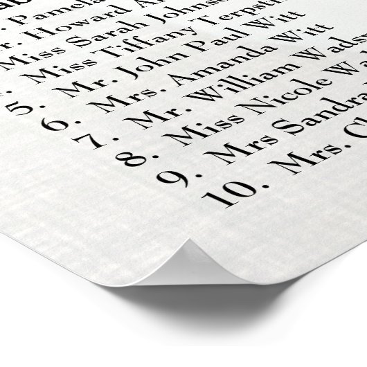 写真エレガントはこちら結婚の座席表 ポスター (角)