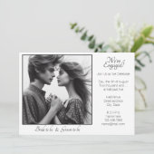 写真エレガントは白黒婚約したで表示 案内状 (スタンド正面)