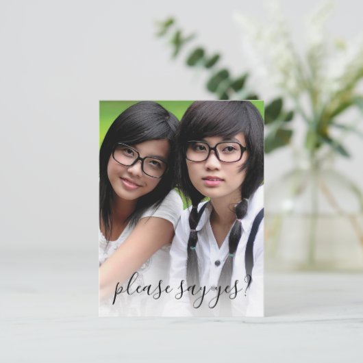 写真エレガントは私の花嫁になる インビテーションポストカード (スタンド正面)