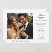 写真エレガントは黒婚約したと白 案内状 (正面/裏面)