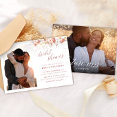 写真エレガントほこりっぽいバラフローラブライダルシャワー 招待状