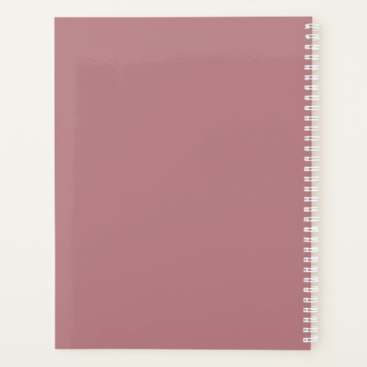 写真エレガントほこりっぽいバラ婚約結婚ズ プランナー手帳 (裏面)