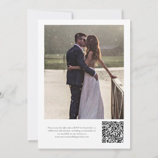 写真エレガントをすべて自分の中に書き結婚込む 招待状 (裏面)