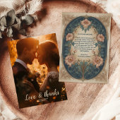 写真エレガントアーチアールヌーボー結婚ズ サンキューカード