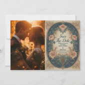 写真エレガントアーチアールヌーボー結婚ズ セーブザデート (正面)