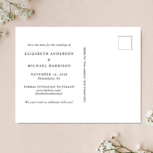 写真エレガントアーチダスティブルー日付を保存 案内ポストカード