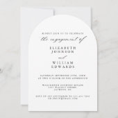 写真エレガントアーチ書道婚約パーティ 招待状 (裏面)