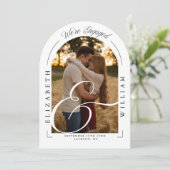 写真エレガントアーチ書道婚約パーティ 招待状 (スタンド正面)