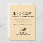 写真エレガントアールデコ50th Fab誕生日 招待状 (裏面)