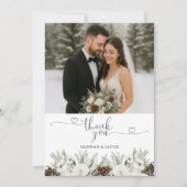 写真エレガントウィンターパイン結婚ズ サンキューカード (正面)