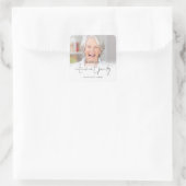 写真エレガントオーバーレイありがとうご退職パーティー スクエアシール (バッグ)