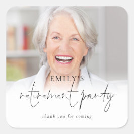 写真エレガントオーバーレイありがとうご退職パーティー スクエアシール