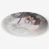 写真エレガントオーバーレイミセス・ネーム結婚ズ ペーパープレート (アングル)