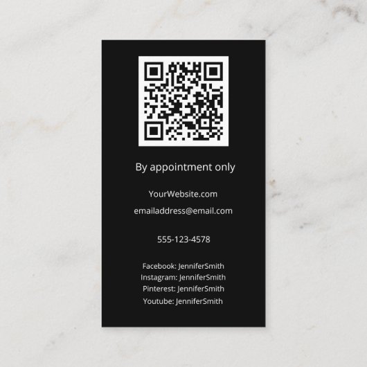 写真エレガントカスタムカップケーキベーカリーカスタムQRコード 名刺 (裏面)