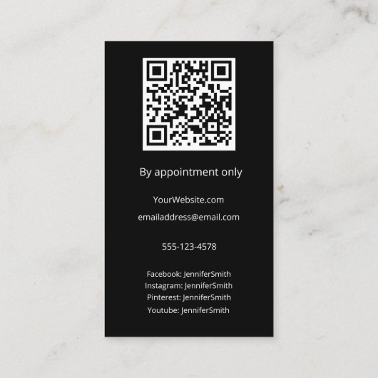 写真エレガントカスタムCookieベーカリーカスタムQRコード 名刺 (裏面)