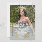 写真エレガントキンセアニェラ金ゴールドホワイトティアラ 招待状 (正面)