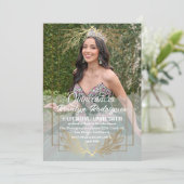 写真エレガントキンセアニェラ金ゴールドホワイトティアラ 招待状 (スタンド正面)