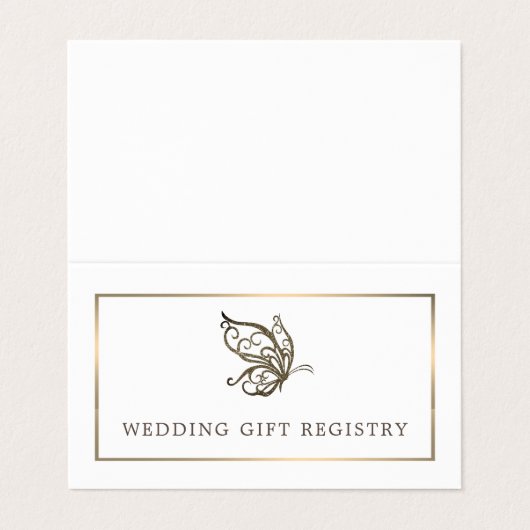 写真エレガントギフト登録票付き蝶 名刺 (外部フラット)