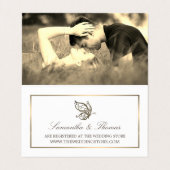 写真エレガントギフト登録票付き蝶 名刺 (内部フラット)