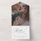 写真エレガントクラシック書道ヴィンテージ結婚式 オールインワン招待状 (内側)