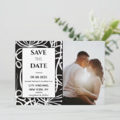 写真エレガントクラスウェディング日付カードを保存 招待状 (スタンド正面)