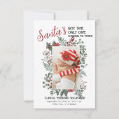 写真エレガントクリスマスベビー誕生発表 サンキューカード (正面)