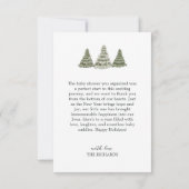 写真エレガントクリスマスベビー誕生発表 サンキューカード (裏面)