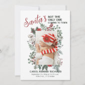 写真エレガントクリスマスベビー誕生発表 案内状 (正面)