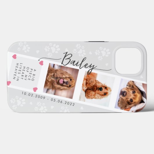 写真エレガントコラージュとポープリントペット記念館 Case-Mate iPhoneケース (裏面 (横))