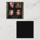 写真エレガントコラージュのメイクアップとヘアスタイル スクエア名刺 (正面/裏面)