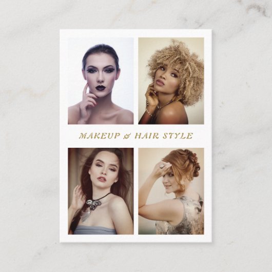 写真エレガントコラージュのメイクアップとヘアスタイル 名刺 (正面)