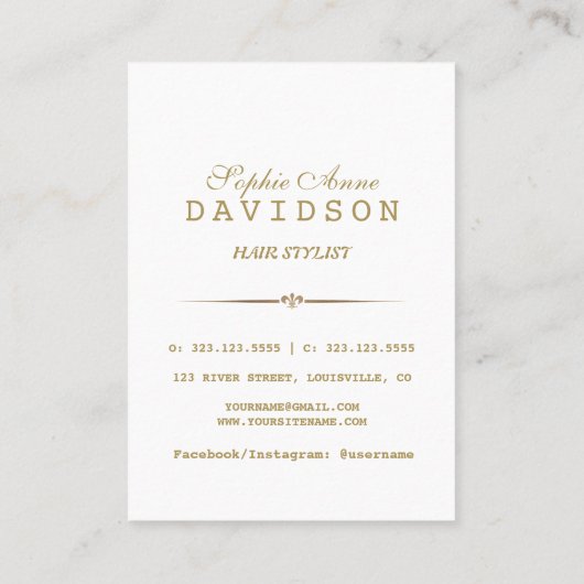 写真エレガントコラージュのメイクアップとヘアスタイル 名刺 (裏面)