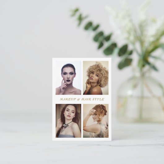 写真エレガントコラージュのメイクアップとヘアスタイル 名刺 (スタンド正面)