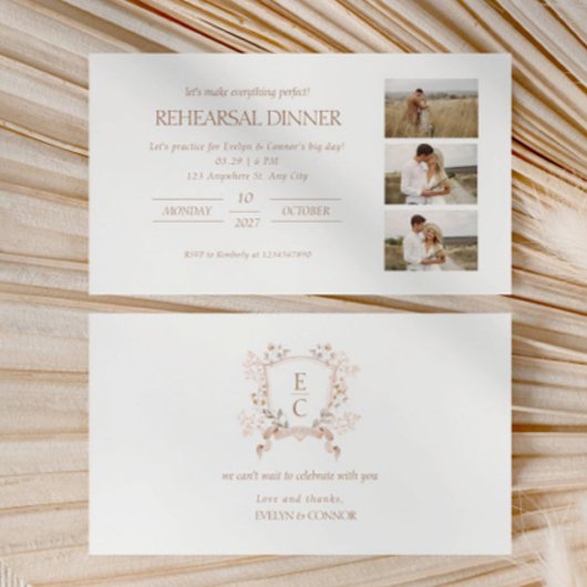 写真エレガントコラージュのリハーサルディナー エンクロージャーカード