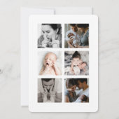 写真エレガントコラージュティール（緑がかった色）和紙テープベビー誕生 案内状 (裏面)