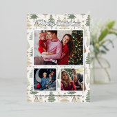 写真エレガントコラージュモダンクリスマスツリー 箔シーズンカード (立ち正面)