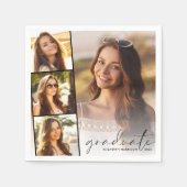 写真エレガントコラージュ卒業パーティー スタンダードカクテルナプキン (正面)