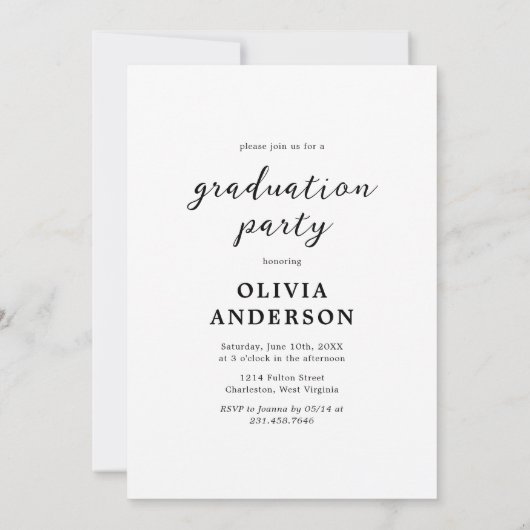 写真エレガントコラージュ卒業パーティー 招待状 (裏面)