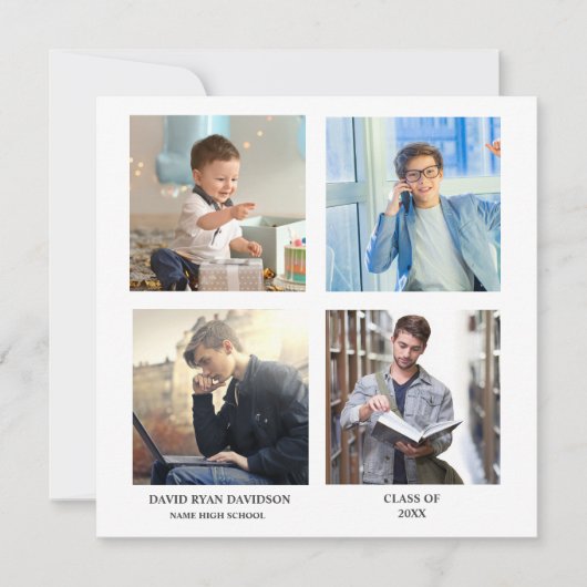 写真エレガントコラージュ卒業パーティー 案内状 (正面)