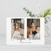 写真エレガントコラージュ卒業発表 招待状 (スタンド正面)