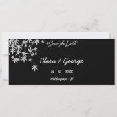 写真エレガントコラージュ日付の保存 招待状 (裏面)