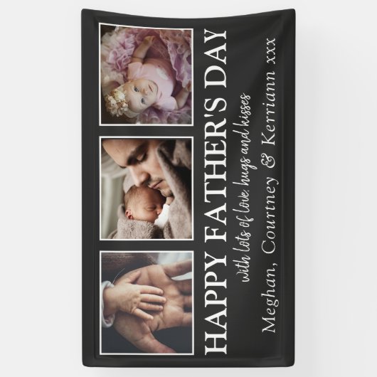 写真エレガントコラージュ父の日 横断幕 (縦)