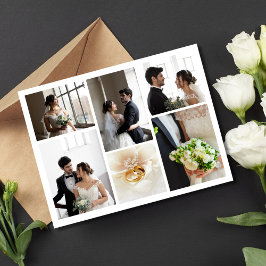 写真エレガントコラージュ結婚のサンキューカード サンキューカード