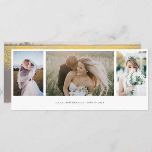 写真エレガントコラージュ結婚の感謝 (正面/裏面)