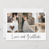 写真エレガントコラージュ結婚の感謝 サンキューカード (正面)