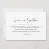 写真エレガントコラージュ結婚の感謝 サンキューカード (裏面)